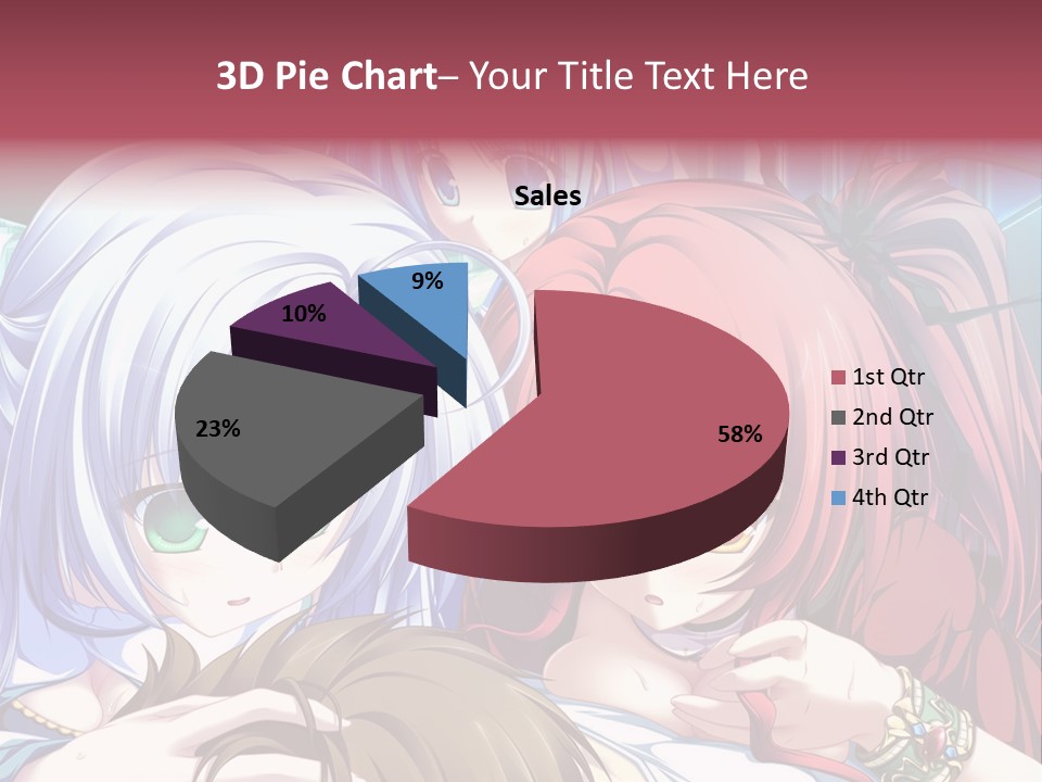 A Group Of Anime Girls Standing Next To Each Other PowerPoint Template