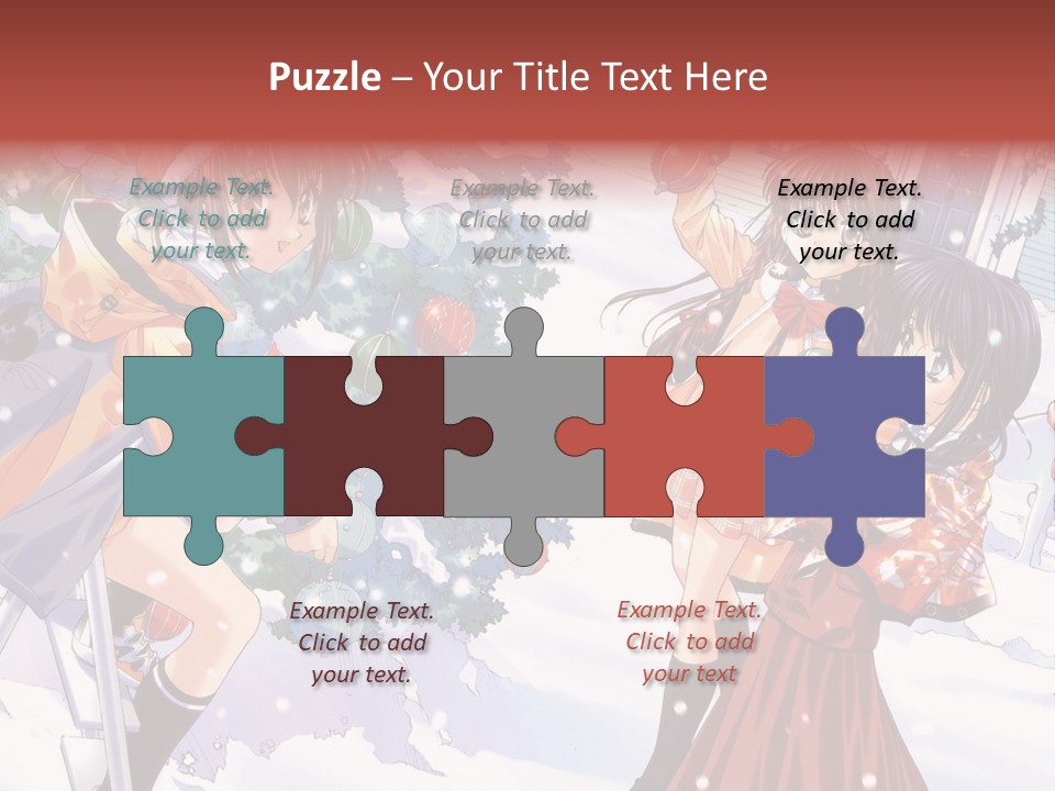 A Group Of People Standing In Front Of A Christmas Tree PowerPoint Template