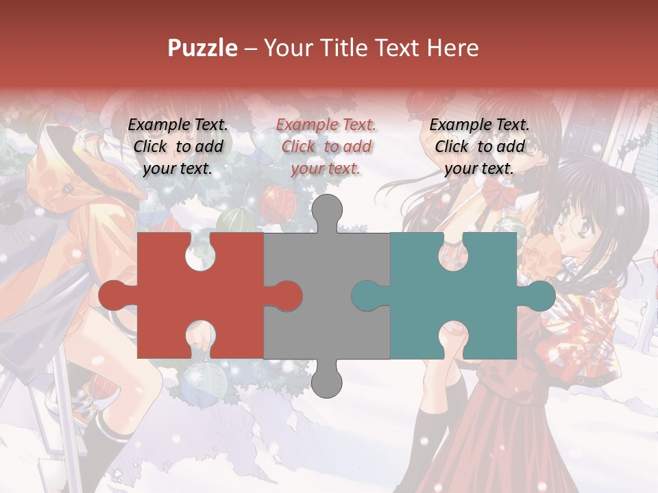 A Group Of People Standing In Front Of A Christmas Tree PowerPoint Template