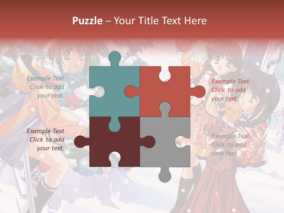 A Group Of People Standing In Front Of A Christmas Tree PowerPoint Template