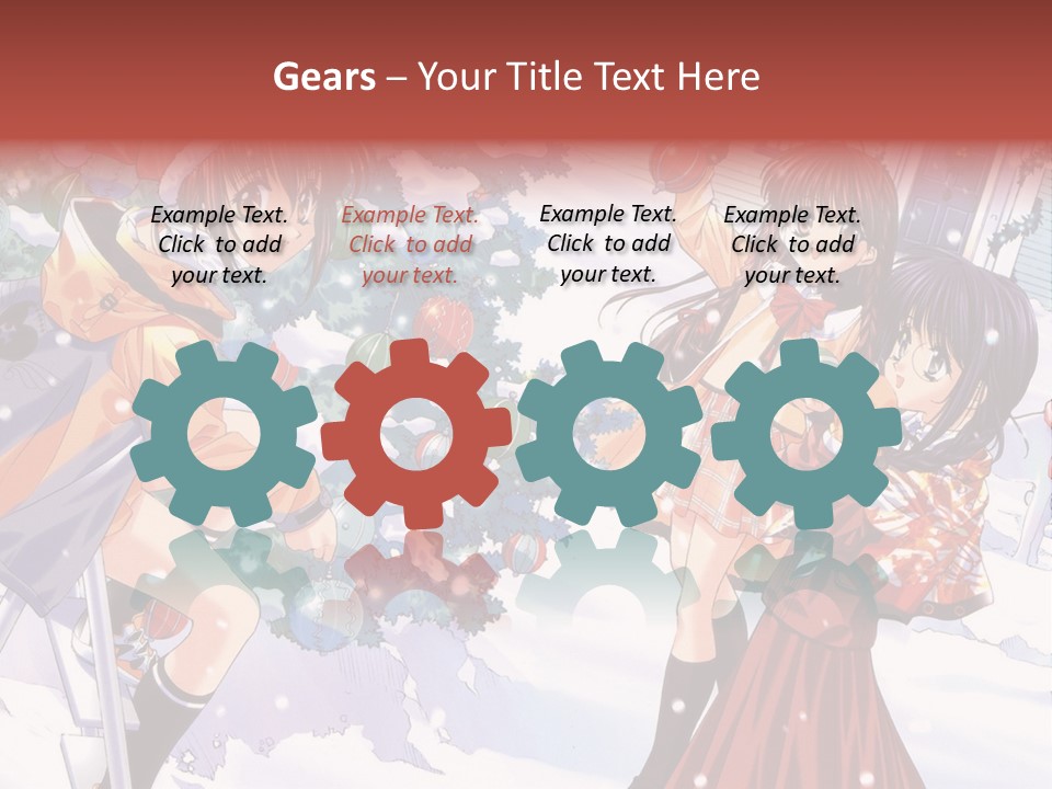 A Group Of People Standing In Front Of A Christmas Tree PowerPoint Template