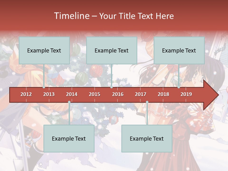 A Group Of People Standing In Front Of A Christmas Tree PowerPoint Template