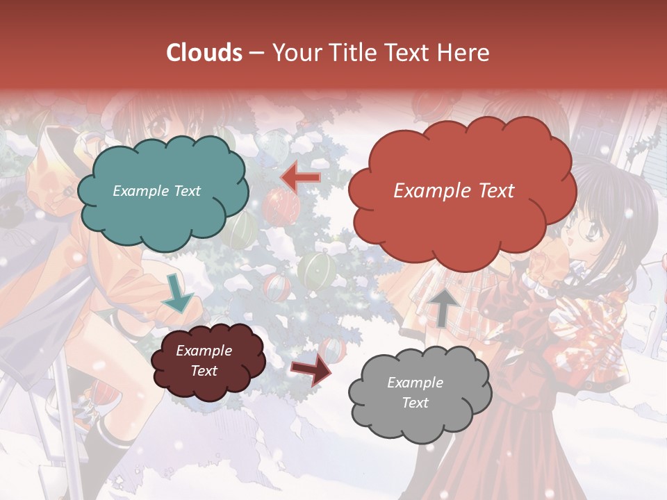 A Group Of People Standing In Front Of A Christmas Tree PowerPoint Template