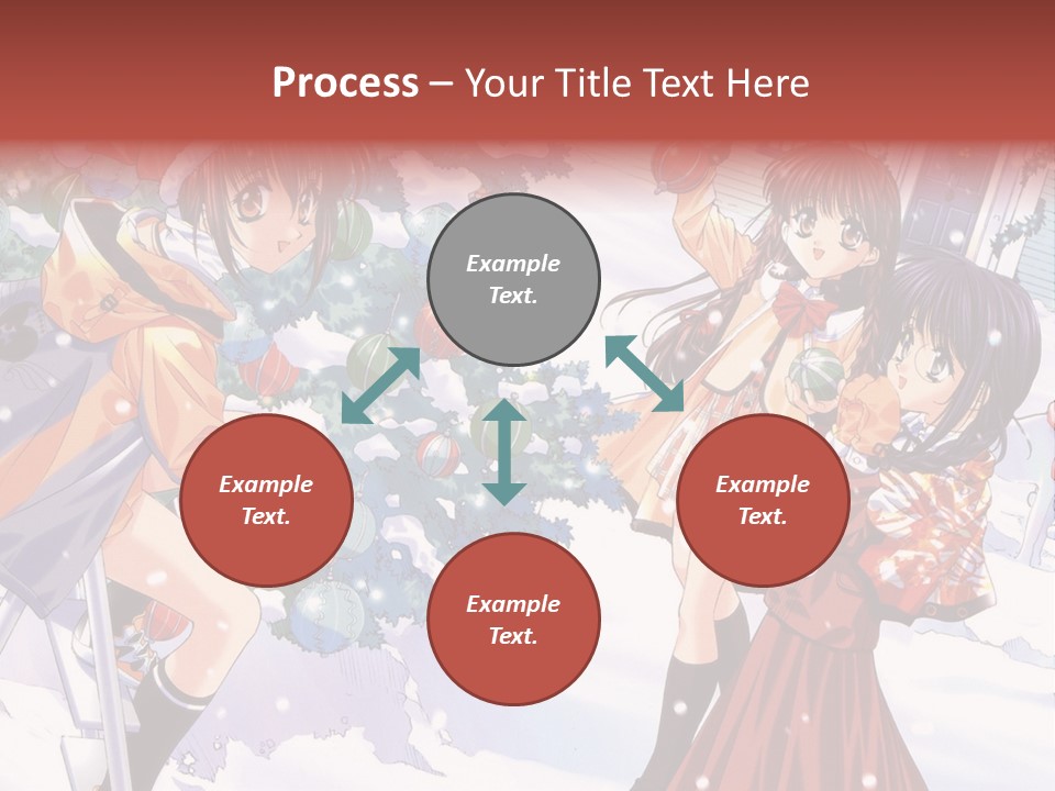 A Group Of People Standing In Front Of A Christmas Tree PowerPoint Template