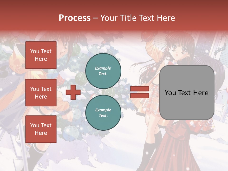 A Group Of People Standing In Front Of A Christmas Tree PowerPoint Template