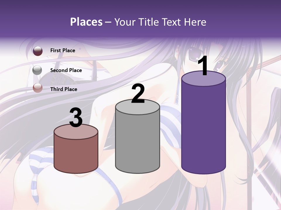 A Woman With Long Hair And Purple Eyes Is Posing For A Picture PowerPoint Template