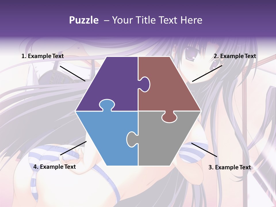 A Woman With Long Hair And Purple Eyes Is Posing For A Picture PowerPoint Template