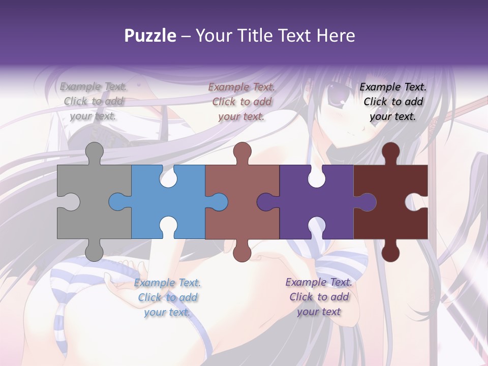 A Woman With Long Hair And Purple Eyes Is Posing For A Picture PowerPoint Template