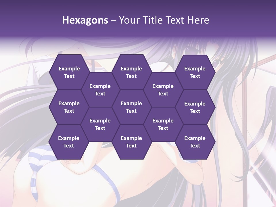 A Woman With Long Hair And Purple Eyes Is Posing For A Picture PowerPoint Template