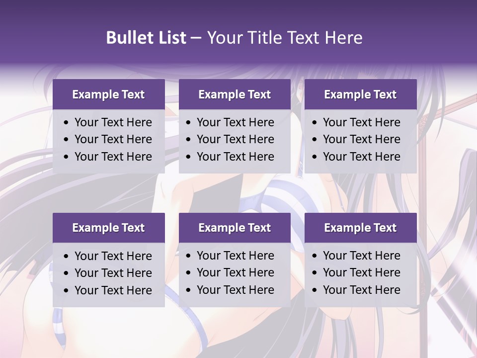 A Woman With Long Hair And Purple Eyes Is Posing For A Picture PowerPoint Template