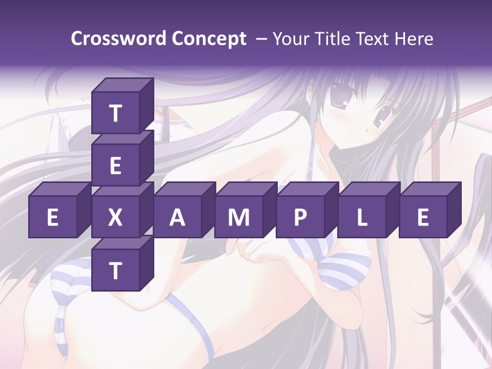 A Woman With Long Hair And Purple Eyes Is Posing For A Picture PowerPoint Template