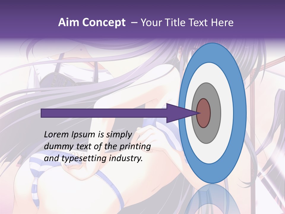 A Woman With Long Hair And Purple Eyes Is Posing For A Picture PowerPoint Template