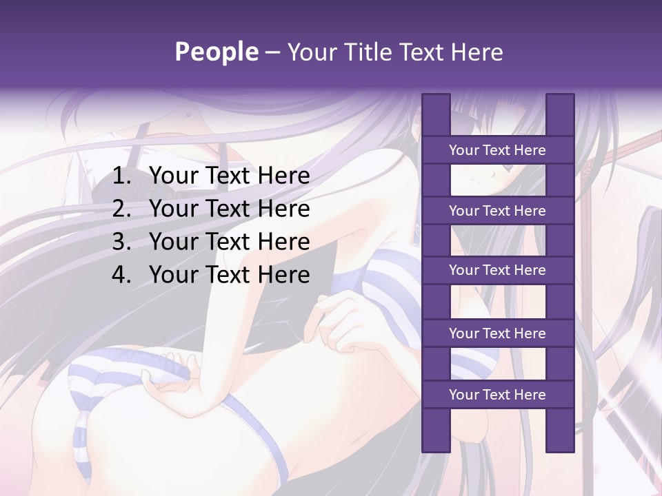 A Woman With Long Hair And Purple Eyes Is Posing For A Picture PowerPoint Template