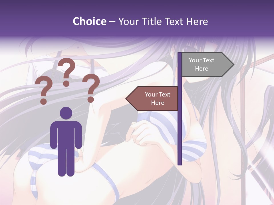 A Woman With Long Hair And Purple Eyes Is Posing For A Picture PowerPoint Template