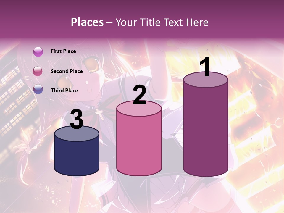 A Girl In A Short Skirt Is Dancing In Front Of A Cityscape PowerPoint Template