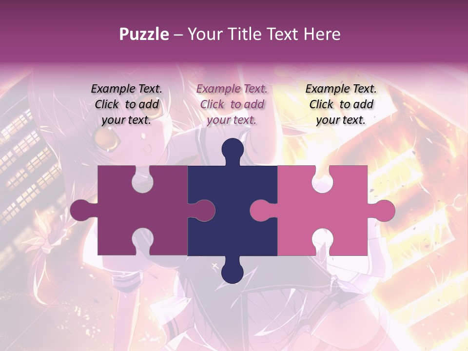 A Girl In A Short Skirt Is Dancing In Front Of A Cityscape PowerPoint Template