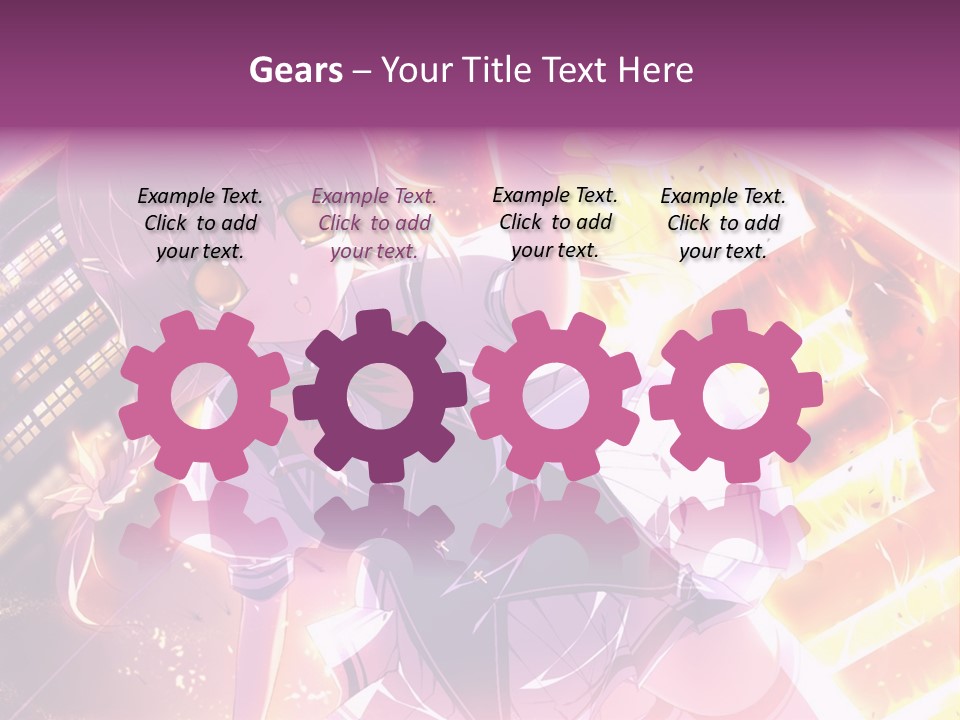 A Girl In A Short Skirt Is Dancing In Front Of A Cityscape PowerPoint Template