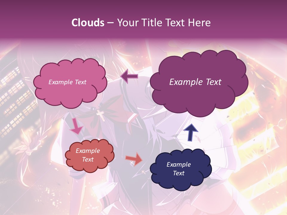 A Girl In A Short Skirt Is Dancing In Front Of A Cityscape PowerPoint Template