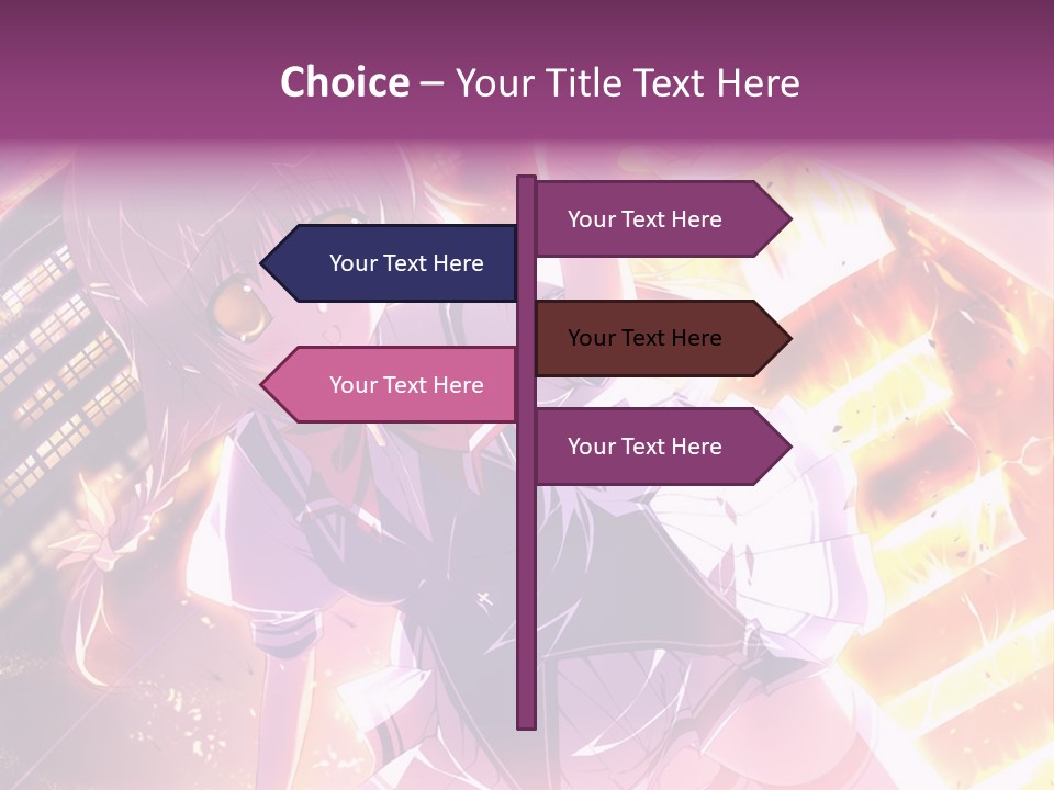 A Girl In A Short Skirt Is Dancing In Front Of A Cityscape PowerPoint Template