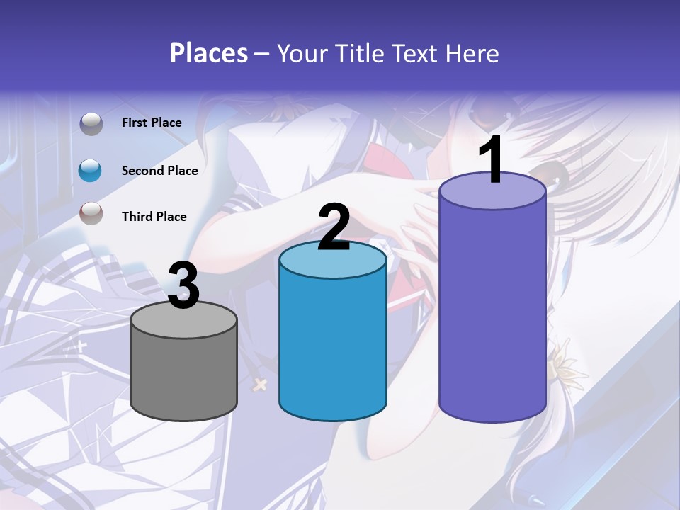 A Woman In A Blue Dress Is Posing For A Picture PowerPoint Template