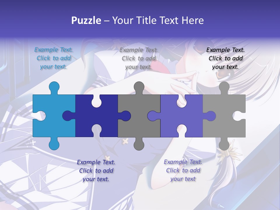 A Woman In A Blue Dress Is Posing For A Picture PowerPoint Template