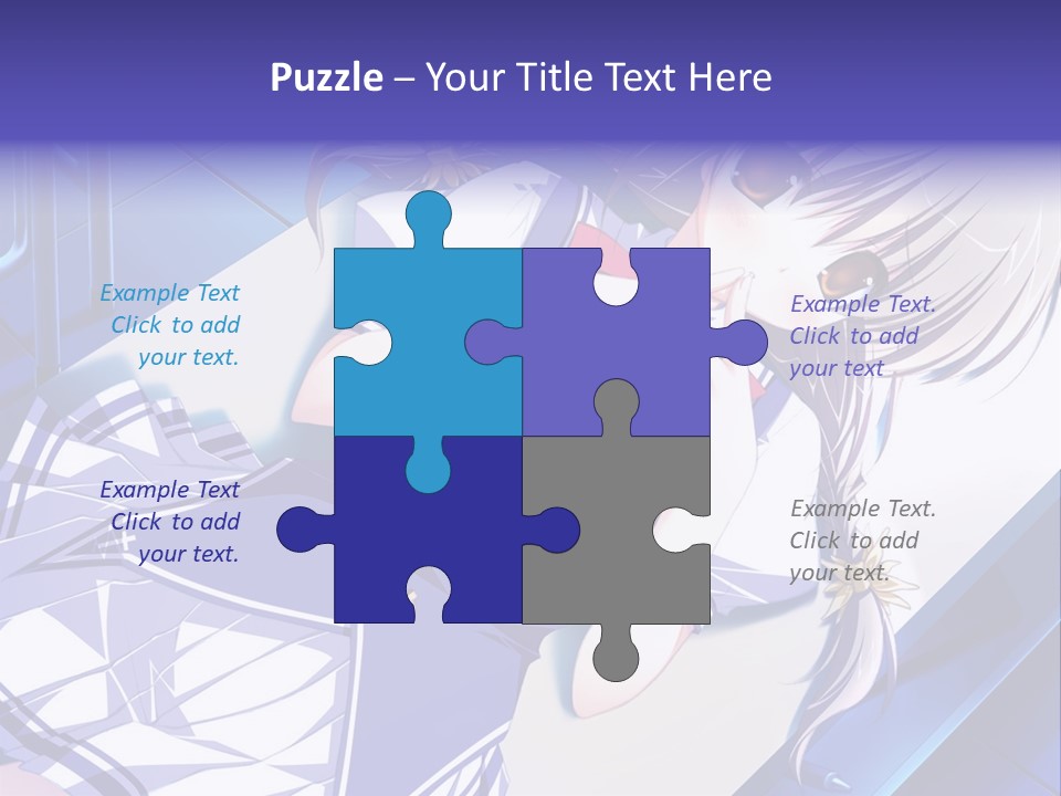 A Woman In A Blue Dress Is Posing For A Picture PowerPoint Template