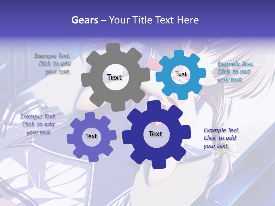 A Woman In A Blue Dress Is Posing For A Picture PowerPoint Template