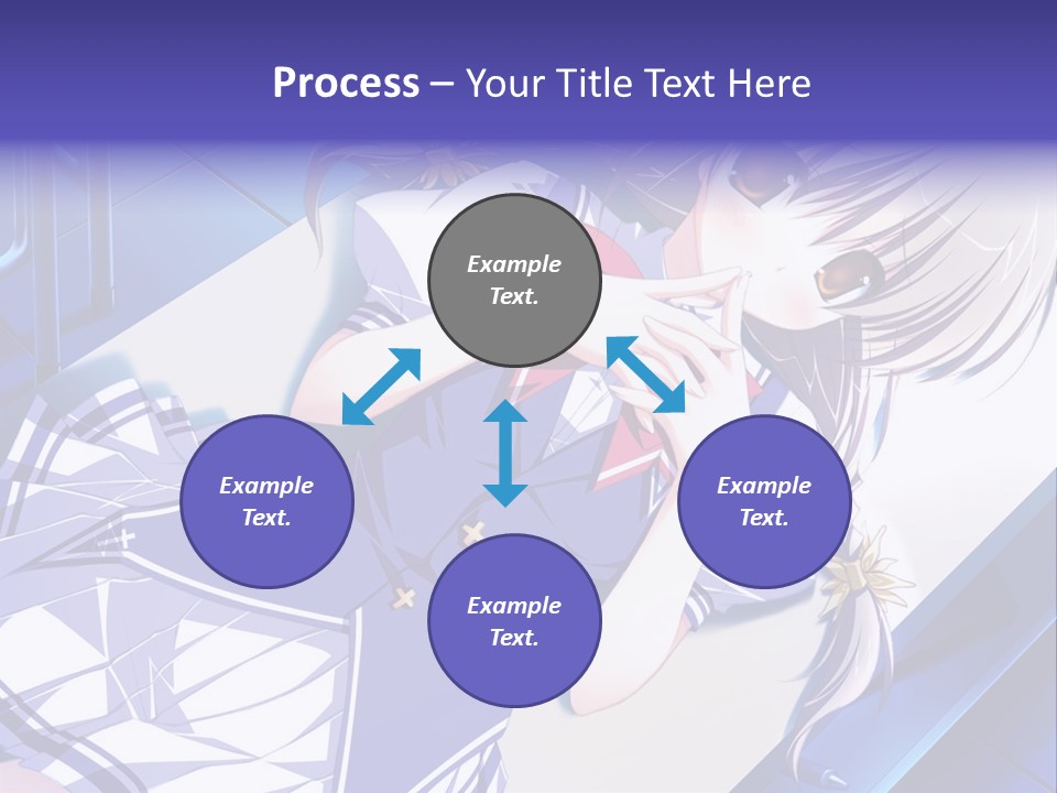 A Woman In A Blue Dress Is Posing For A Picture PowerPoint Template