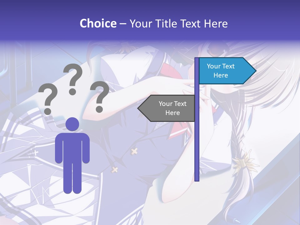 A Woman In A Blue Dress Is Posing For A Picture PowerPoint Template