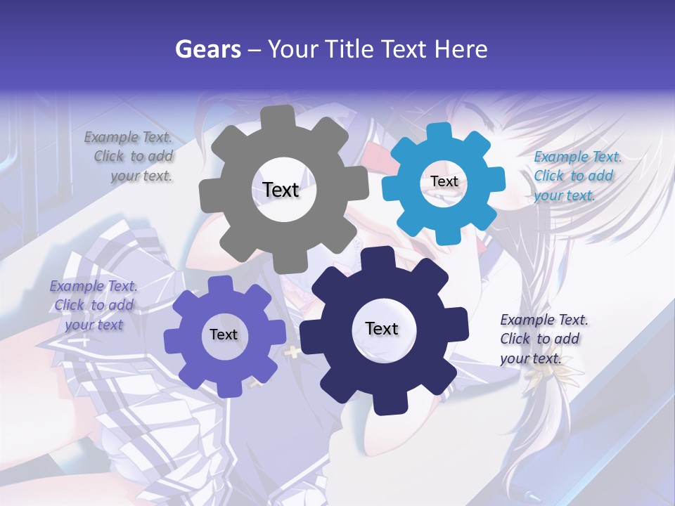 A Woman In A Blue Dress Is Posing For A Picture PowerPoint Template