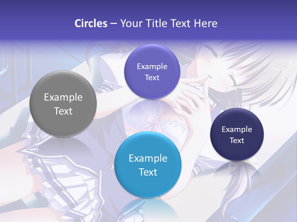 A Woman In A Blue Dress Is Posing For A Picture PowerPoint Template