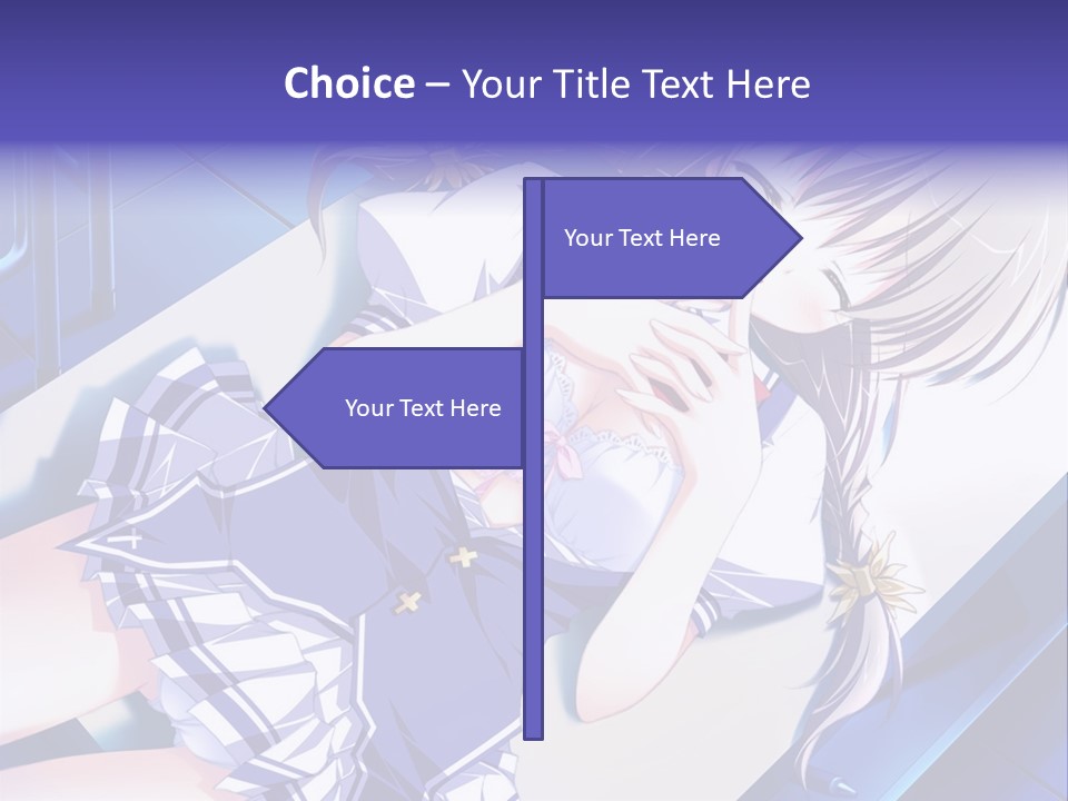 A Woman In A Blue Dress Is Posing For A Picture PowerPoint Template