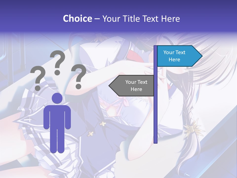 A Woman In A Blue Dress Is Posing For A Picture PowerPoint Template