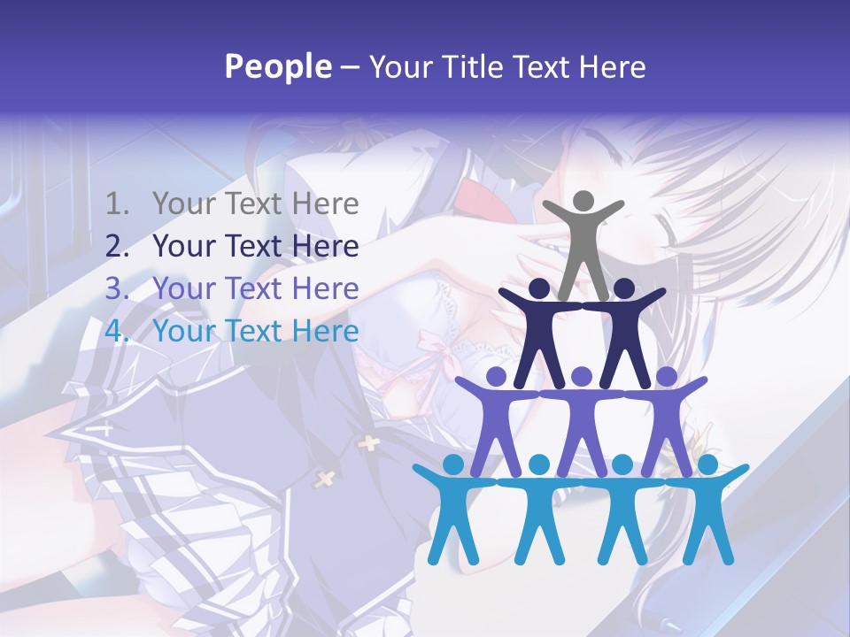 A Woman In A Blue Dress Is Posing For A Picture PowerPoint Template