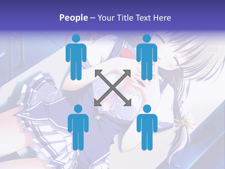 A Woman In A Blue Dress Is Posing For A Picture PowerPoint Template