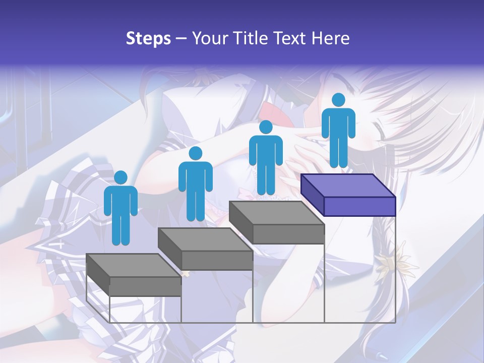 A Woman In A Blue Dress Is Posing For A Picture PowerPoint Template