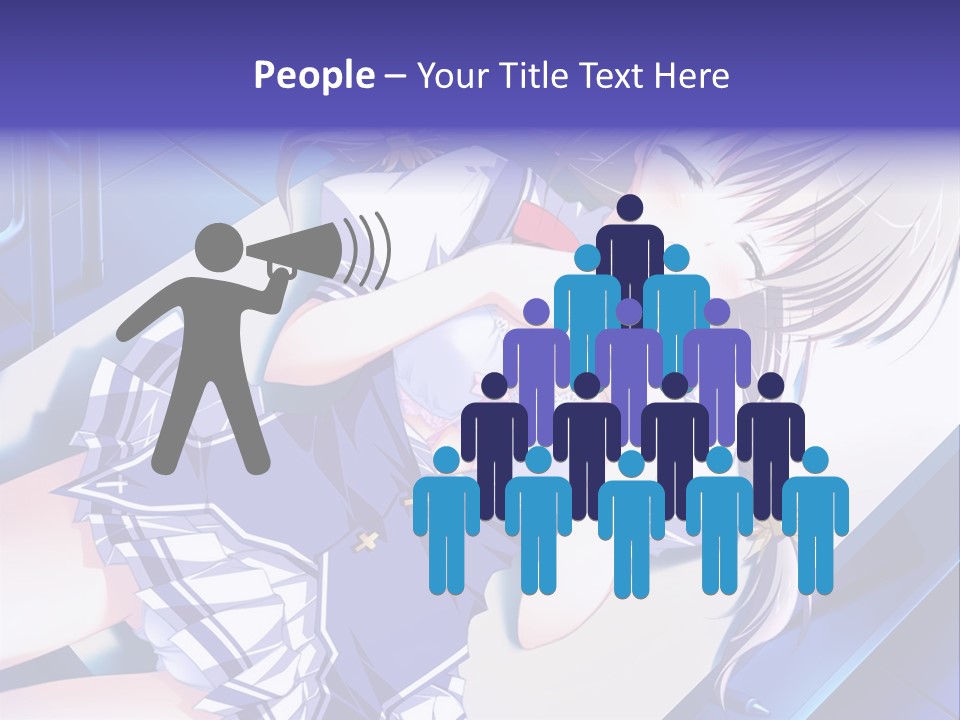 A Woman In A Blue Dress Is Posing For A Picture PowerPoint Template