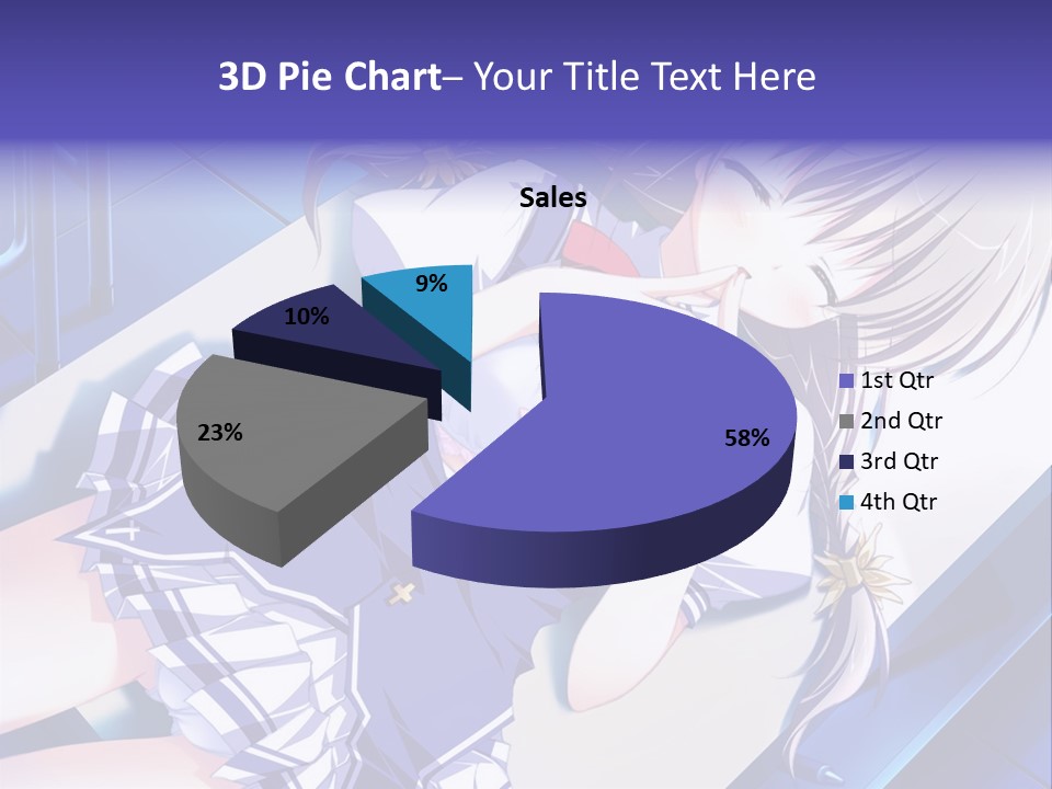 A Woman In A Blue Dress Is Posing For A Picture PowerPoint Template