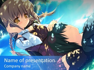 A Anime Character With Long Hair And Brown Eyes PowerPoint Template