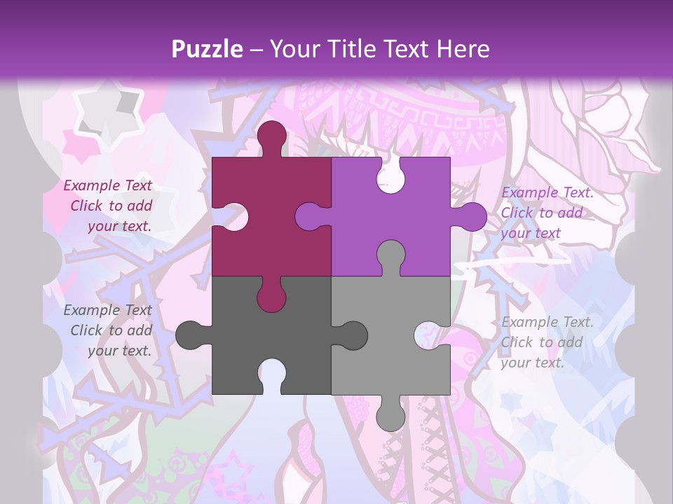 A Girl With Pink Hair Is Standing In Front Of A Purple Background PowerPoint Template