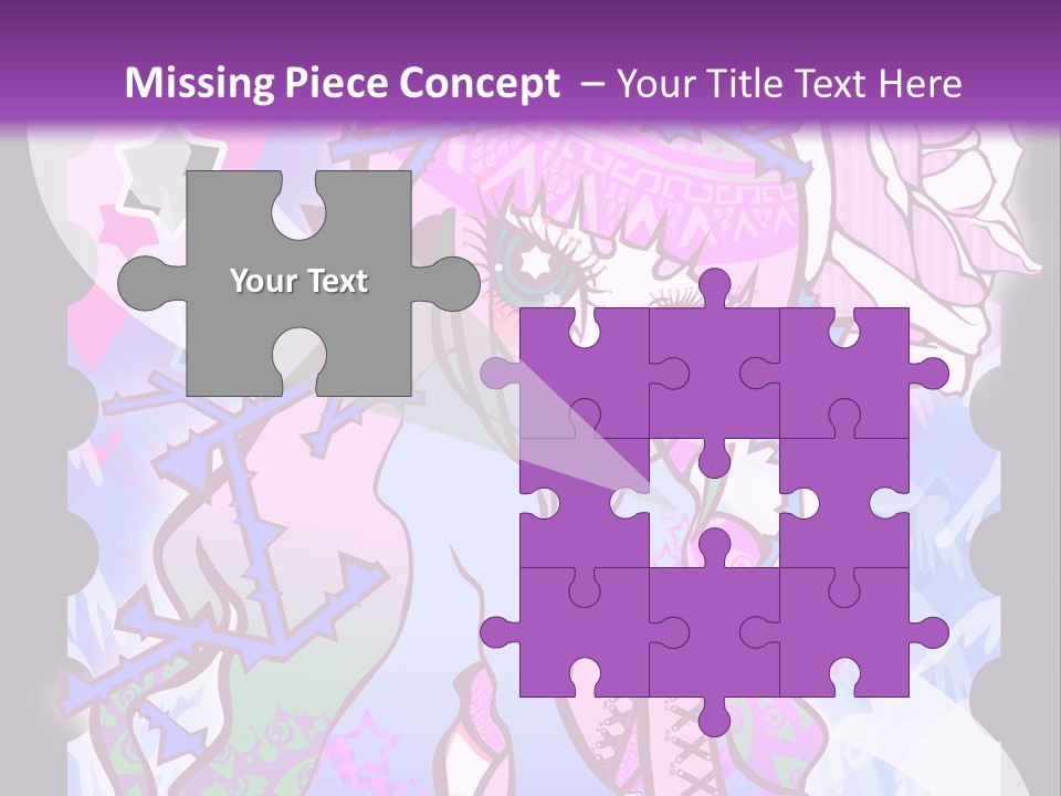 A Girl With Pink Hair Is Standing In Front Of A Purple Background PowerPoint Template