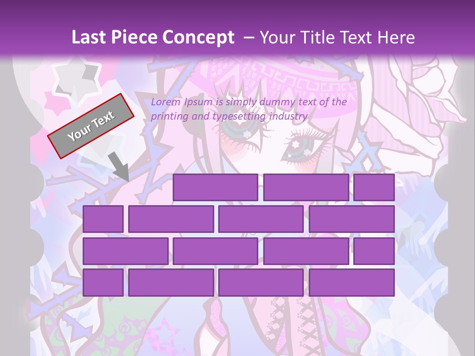 A Girl With Pink Hair Is Standing In Front Of A Purple Background PowerPoint Template