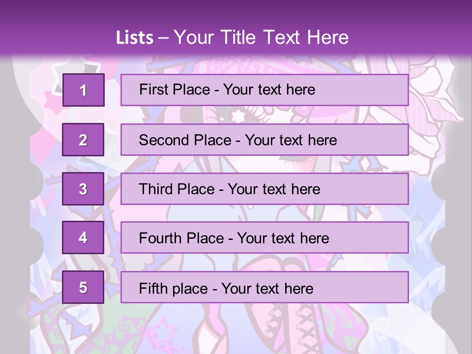 A Girl With Pink Hair Is Standing In Front Of A Purple Background PowerPoint Template