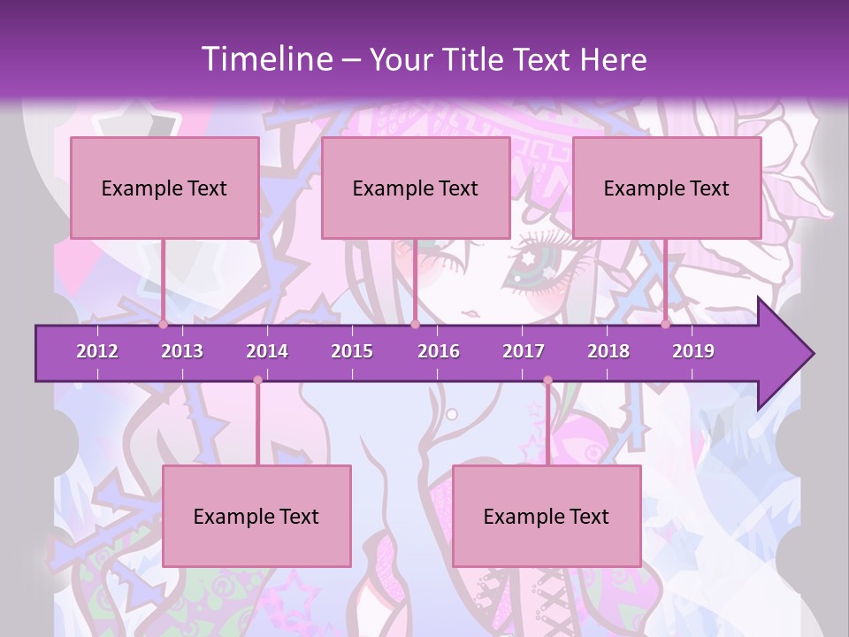 A Girl With Pink Hair Is Standing In Front Of A Purple Background PowerPoint Template