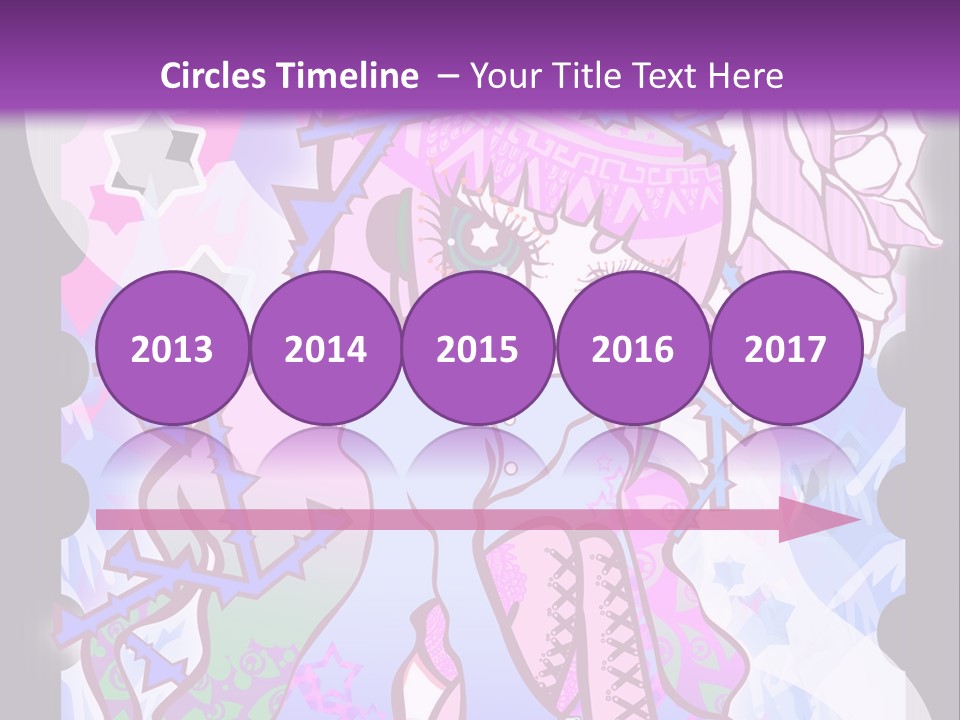 A Girl With Pink Hair Is Standing In Front Of A Purple Background PowerPoint Template