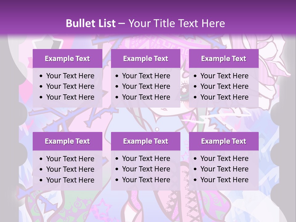 A Girl With Pink Hair Is Standing In Front Of A Purple Background PowerPoint Template