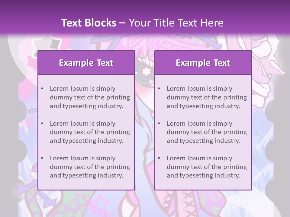 A Girl With Pink Hair Is Standing In Front Of A Purple Background PowerPoint Template