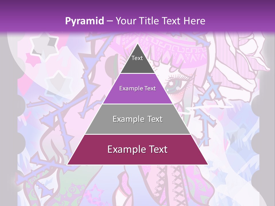 A Girl With Pink Hair Is Standing In Front Of A Purple Background PowerPoint Template