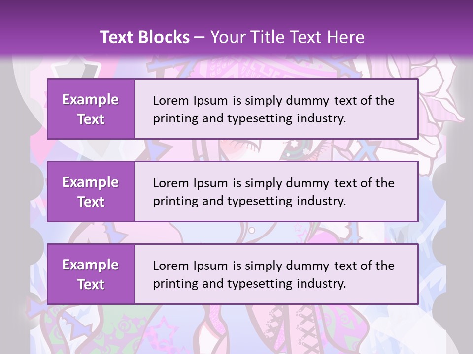 A Girl With Pink Hair Is Standing In Front Of A Purple Background PowerPoint Template