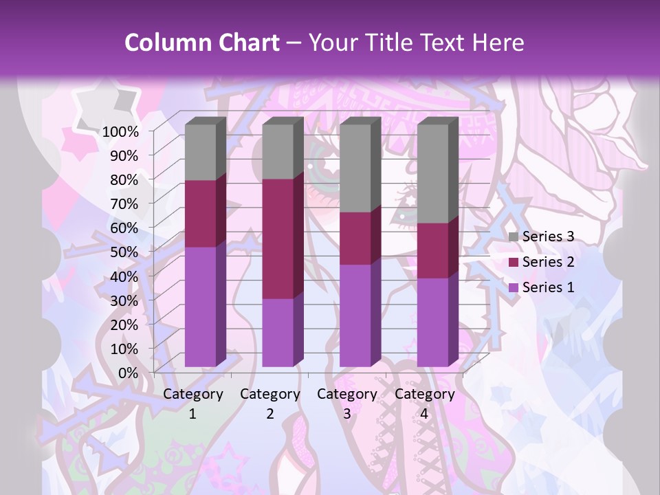 A Girl With Pink Hair Is Standing In Front Of A Purple Background PowerPoint Template